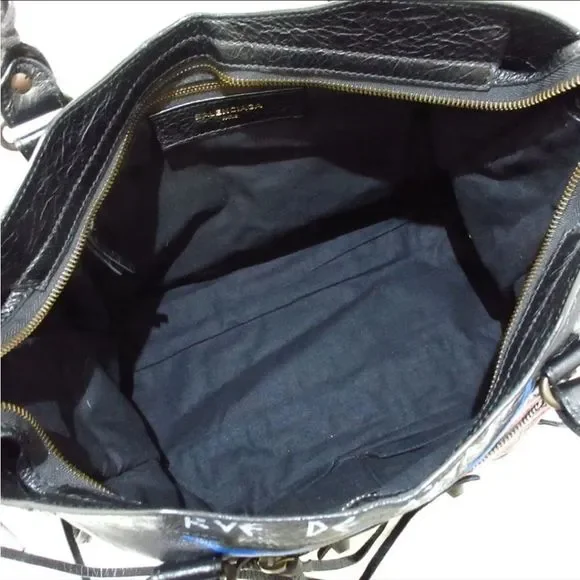 Balenciaga Black Graffiti City Bag - Picture 6 of 15